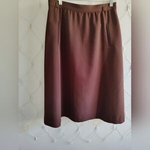 Vintage Chocolate Brown Skirt / 70s / Sz 13/14
